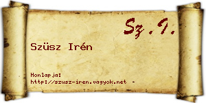 Szüsz Irén névjegykártya
