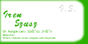 iren szusz business card